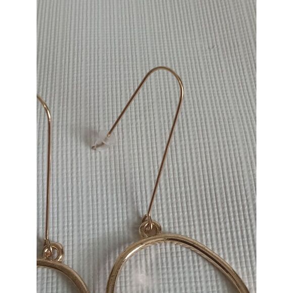 Gold Toned Women's Breast Lightweight Metal Chest Dangle Style Fashion Earrings - Picture 8 of 9